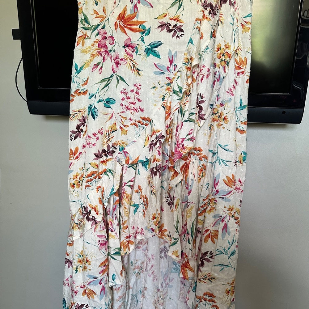 Torrid Floral Tiered Asymmetrical Wrap Maxi Skirt